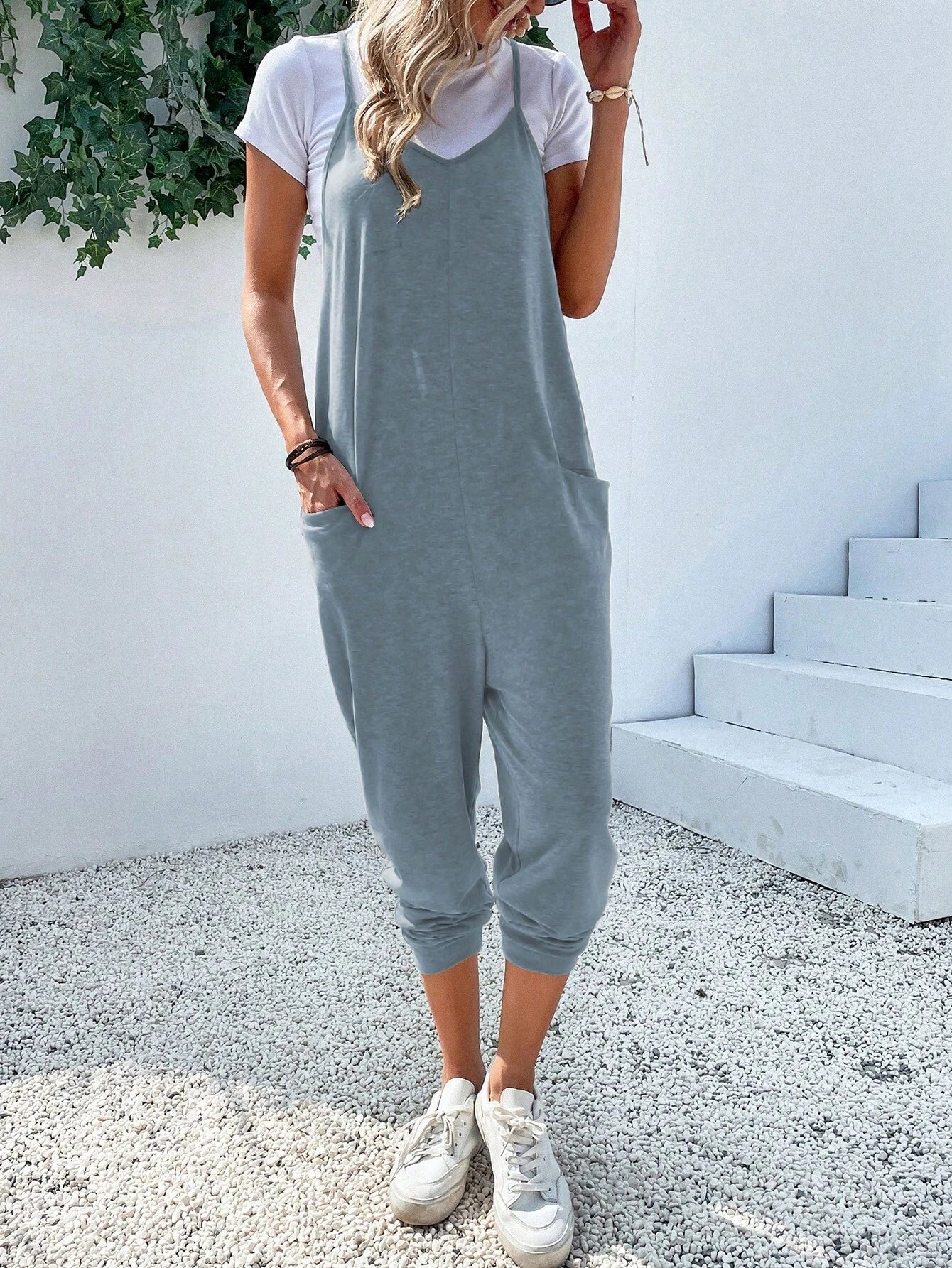 Dual Pocket Cami Jumpsuits