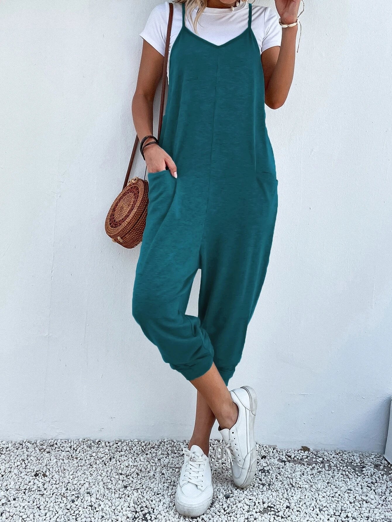 Dual Pocket Cami Jumpsuits