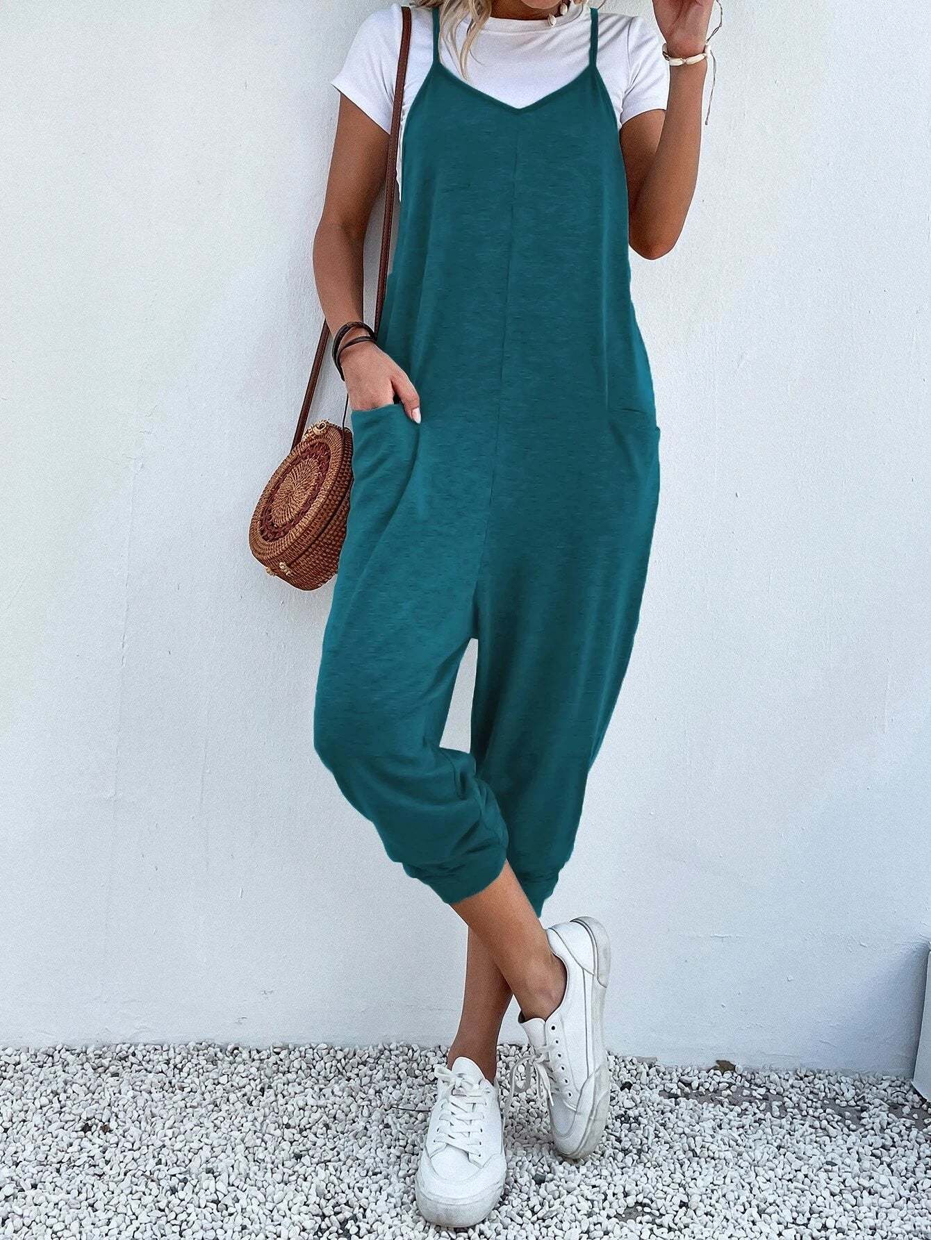 Dual Pocket Cami Jumpsuits