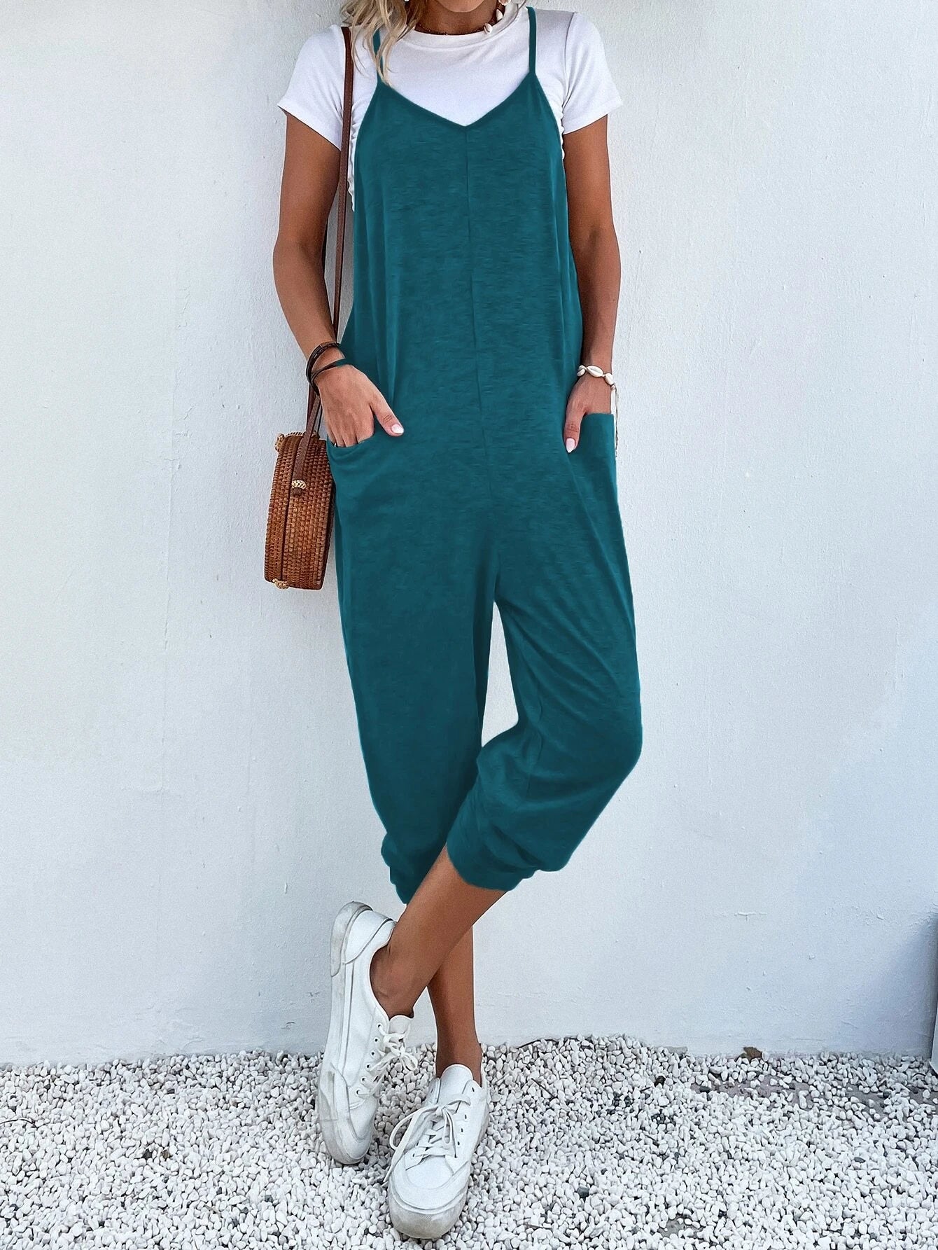 Dual Pocket Cami Jumpsuits