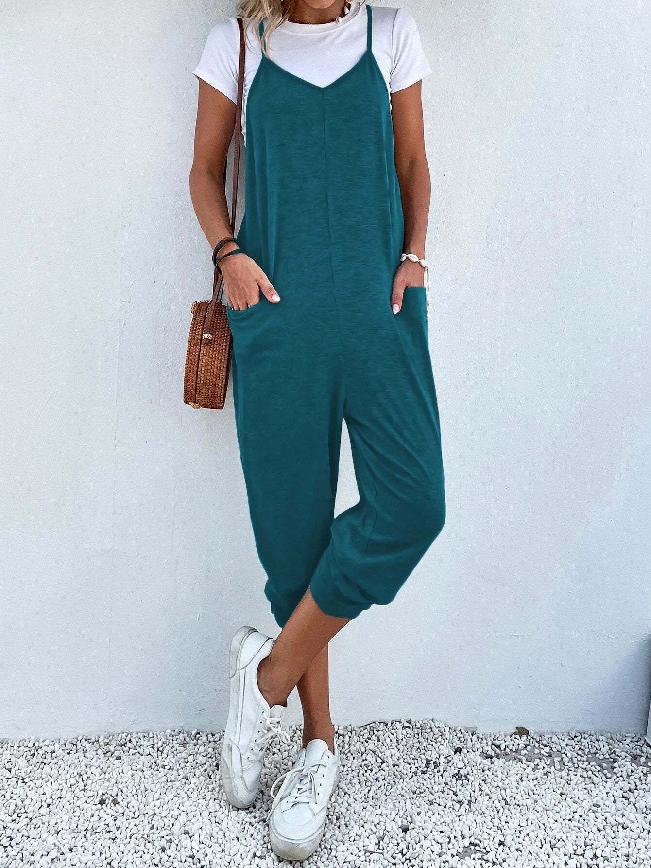 Dual Pocket Cami Jumpsuits