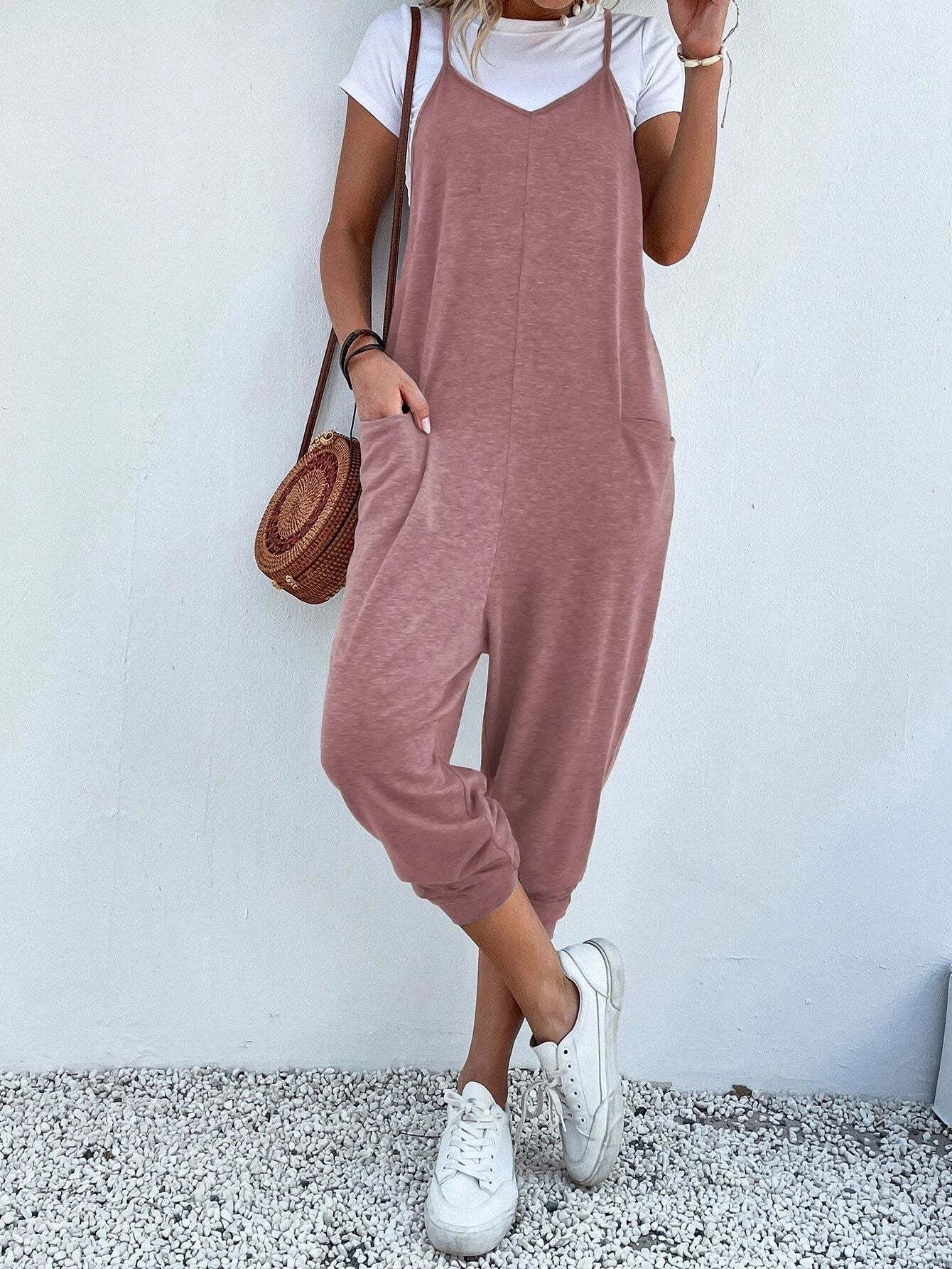 Dual Pocket Cami Jumpsuits