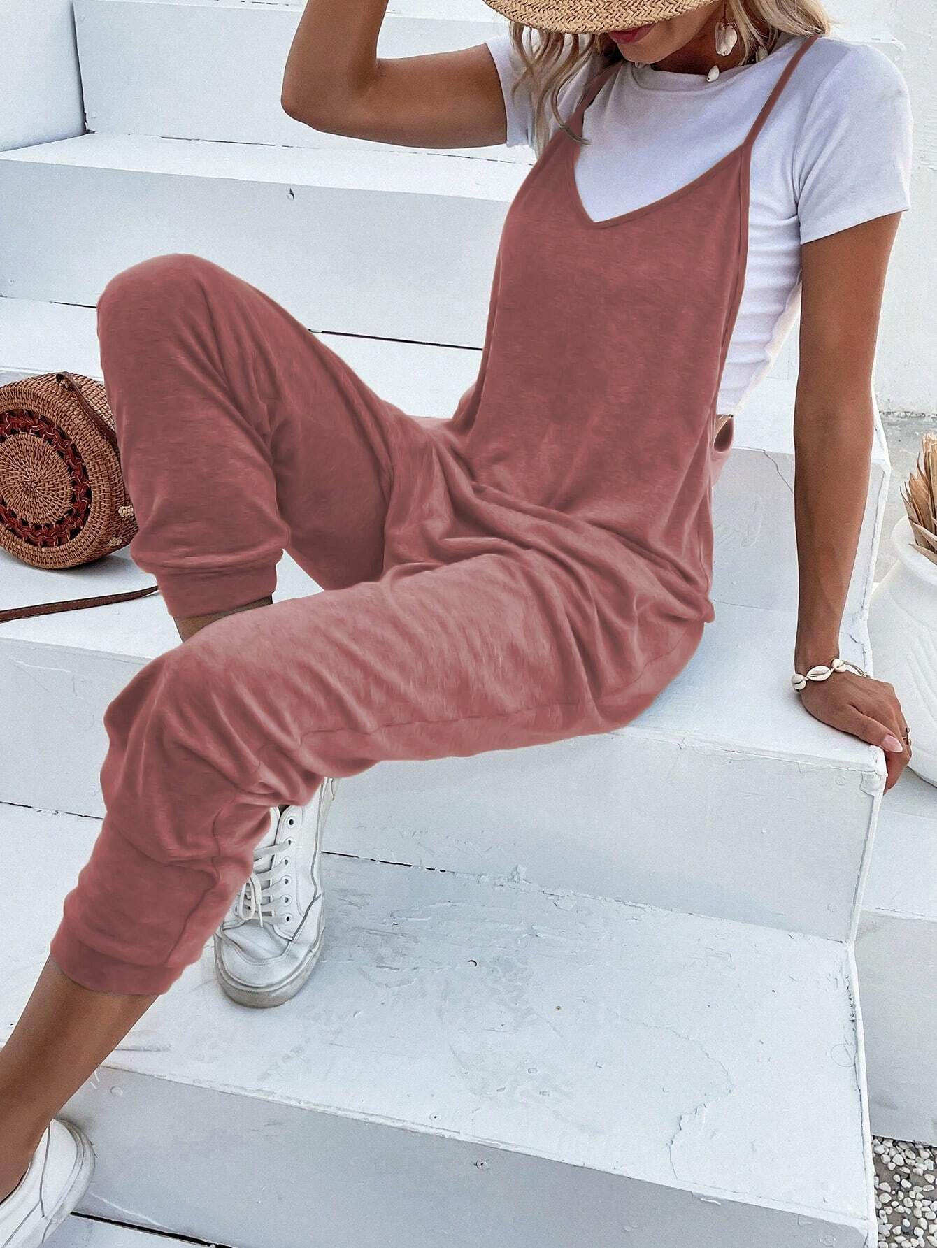 Dual Pocket Cami Jumpsuits