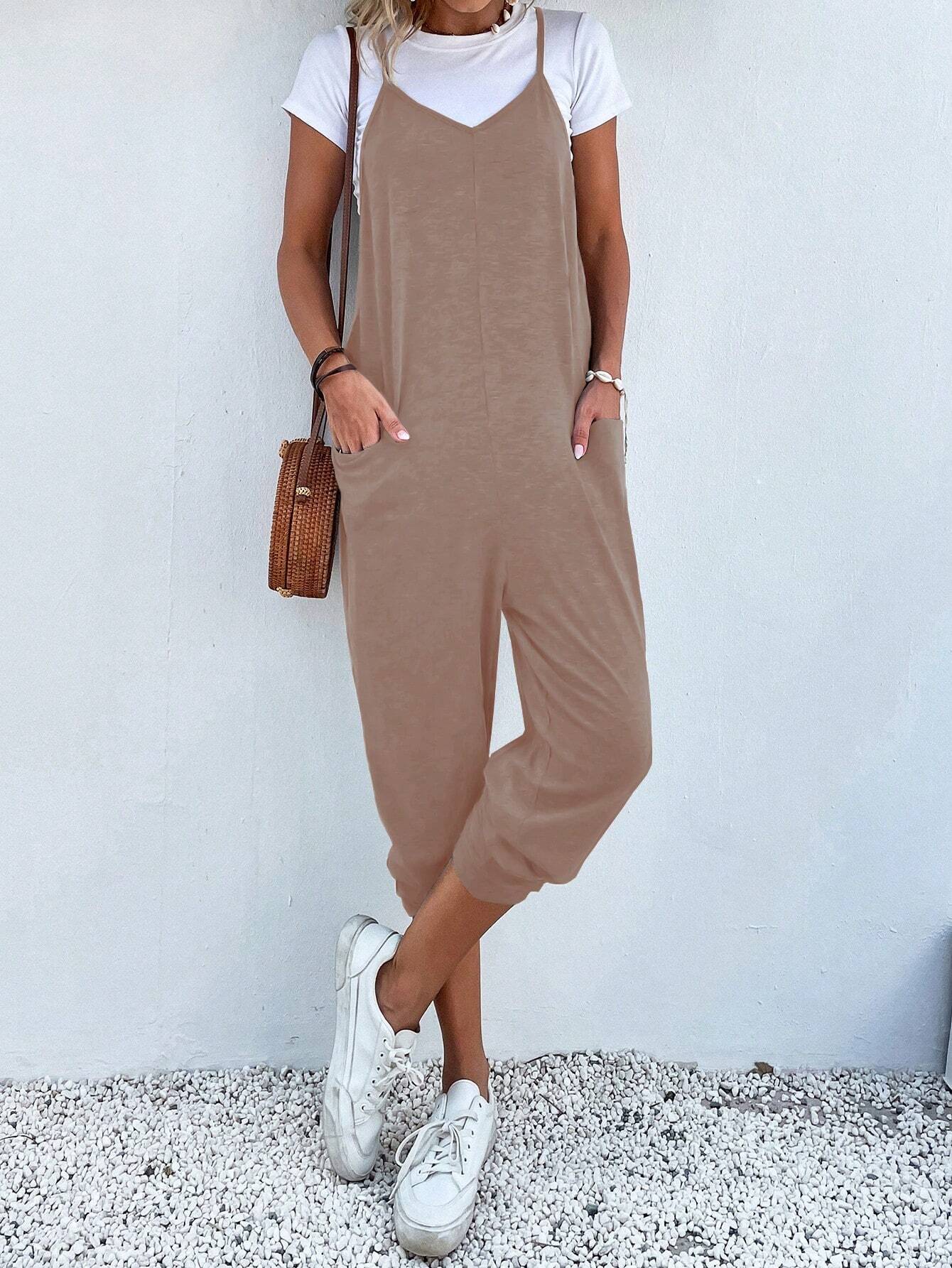 Dual Pocket Cami Jumpsuits