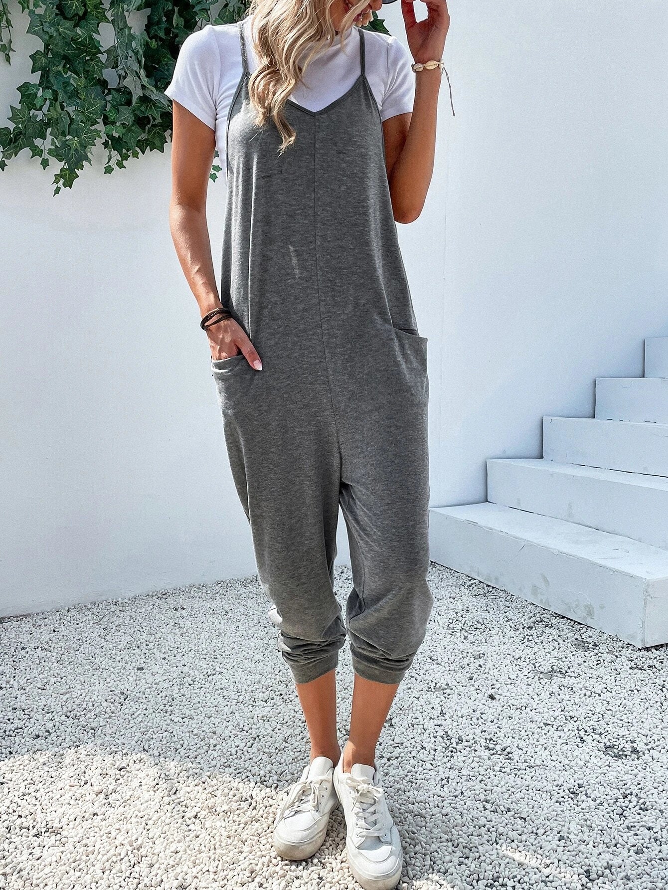Dual Pocket Cami Jumpsuits