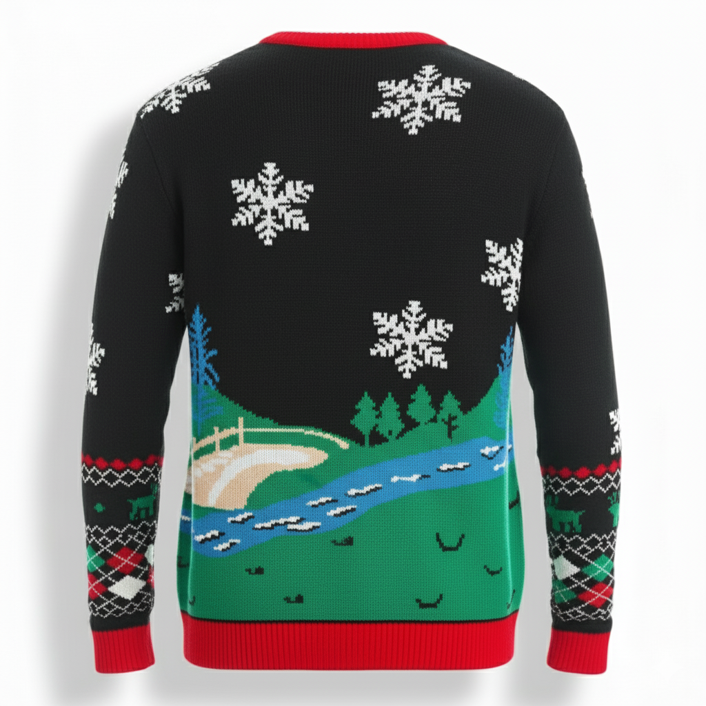 Ugly Christmas Sweater With Santa Design Print