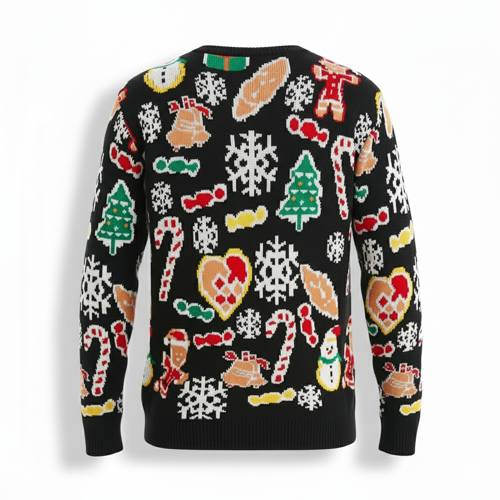 Ugly Christmas Sweater With Santa Design Print