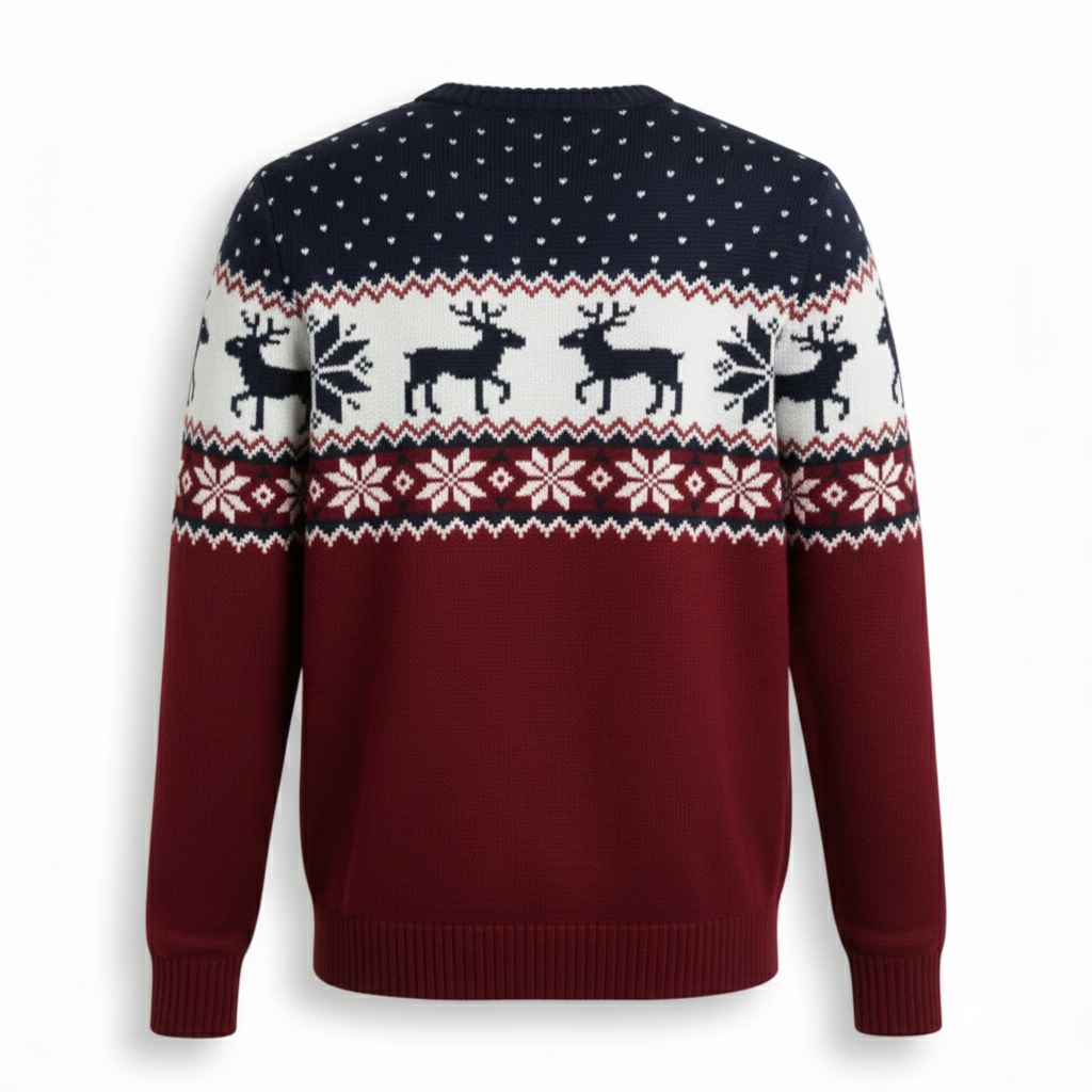 Ugly Christmas Sweater With Santa Design Print