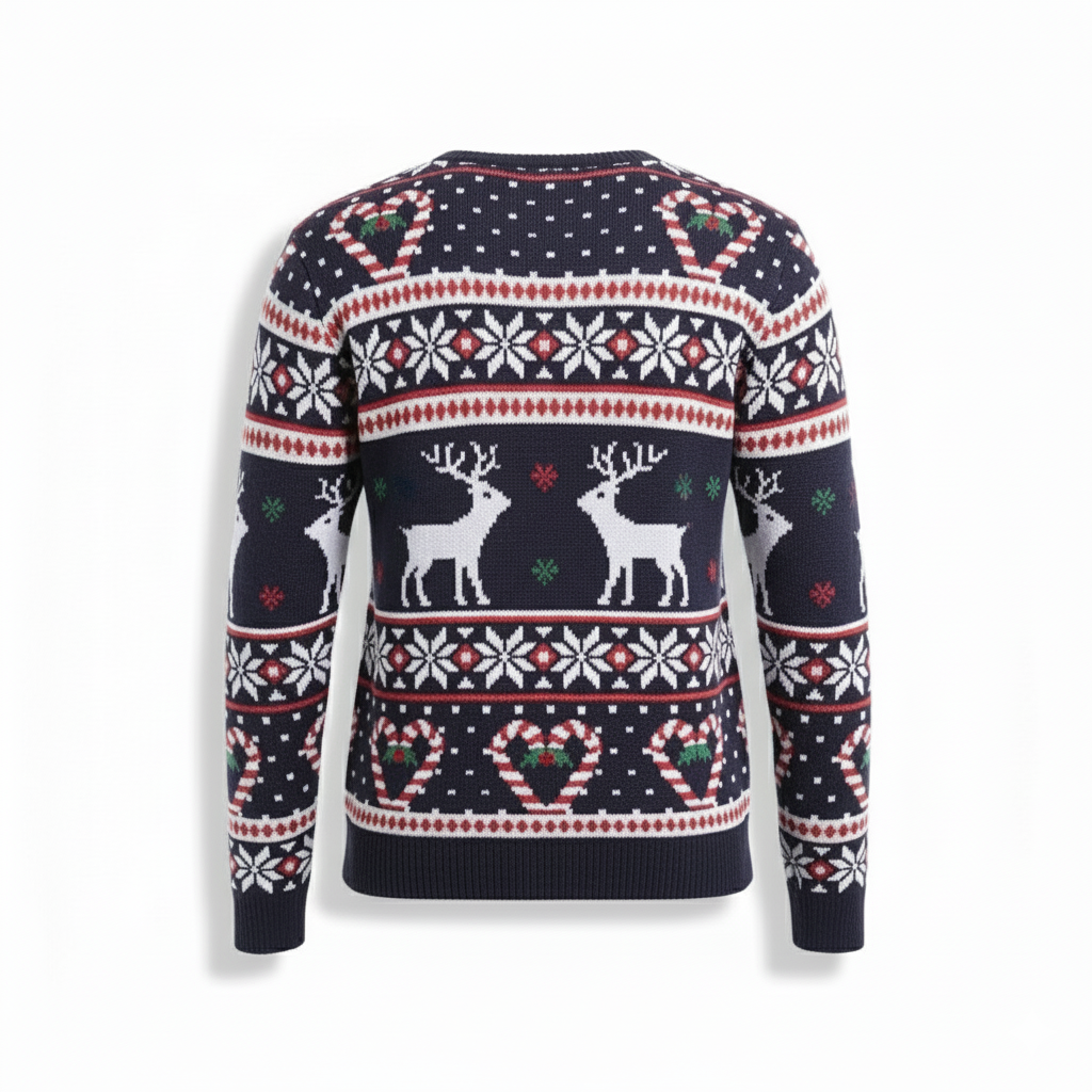 Ugly Christmas Sweater With Santa Design Print