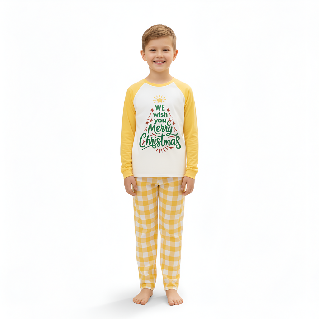 Festive Christmas Checkered All Over Print Family Matching Pajama Set