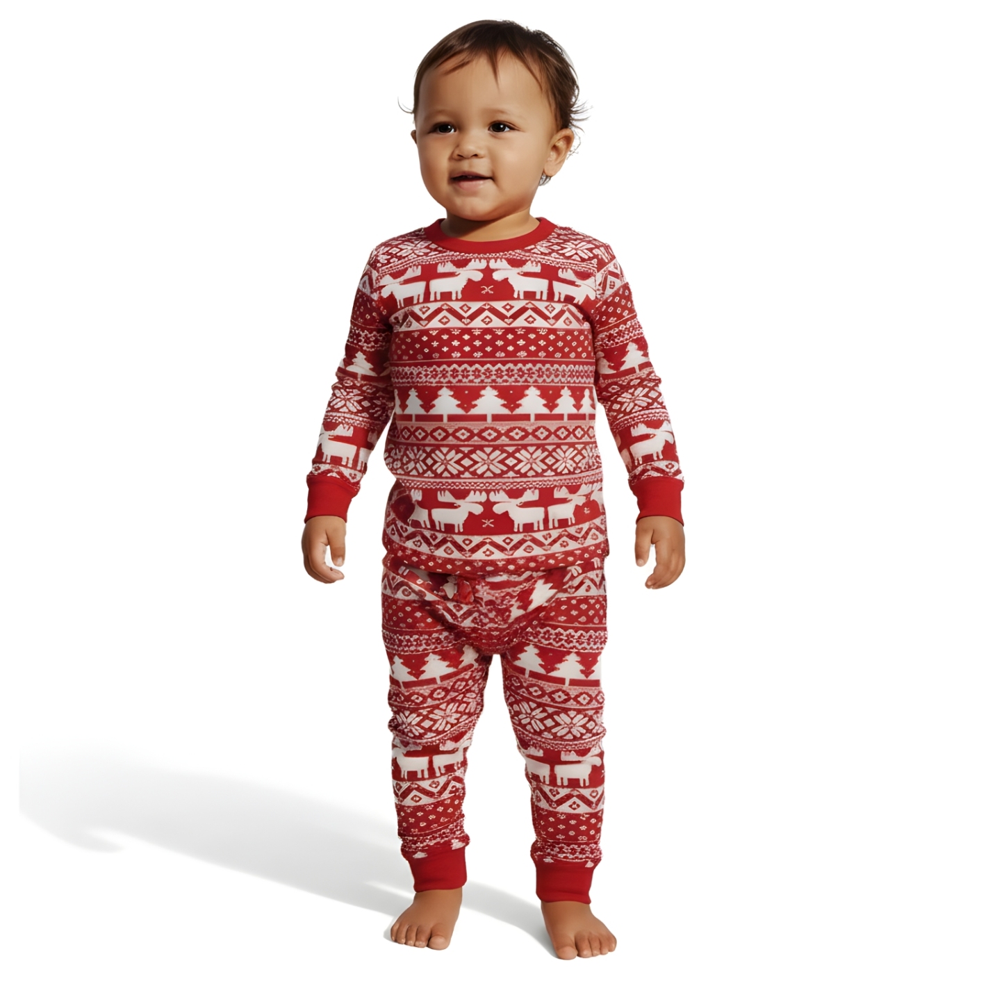 Festive Snowflake Printed Family Matching Christmas Pajama Set