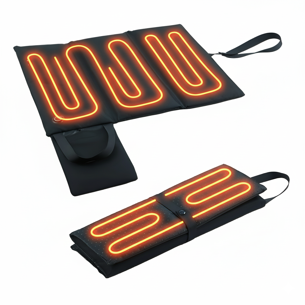 USB Heated Portable Seat Cushion With Folding Backrest