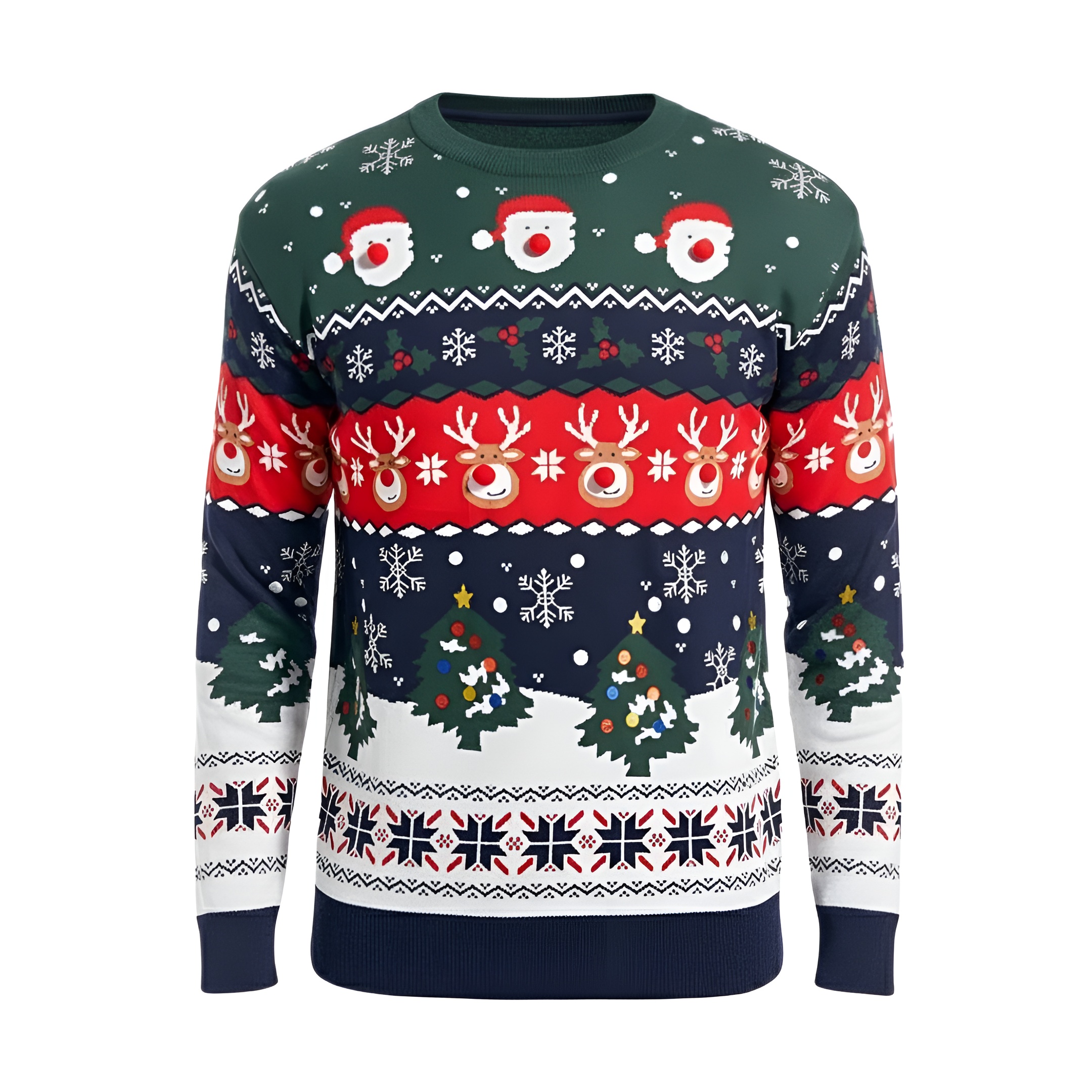 Ugly Christmas Sweater For Men With Rudolph Reindeer Design