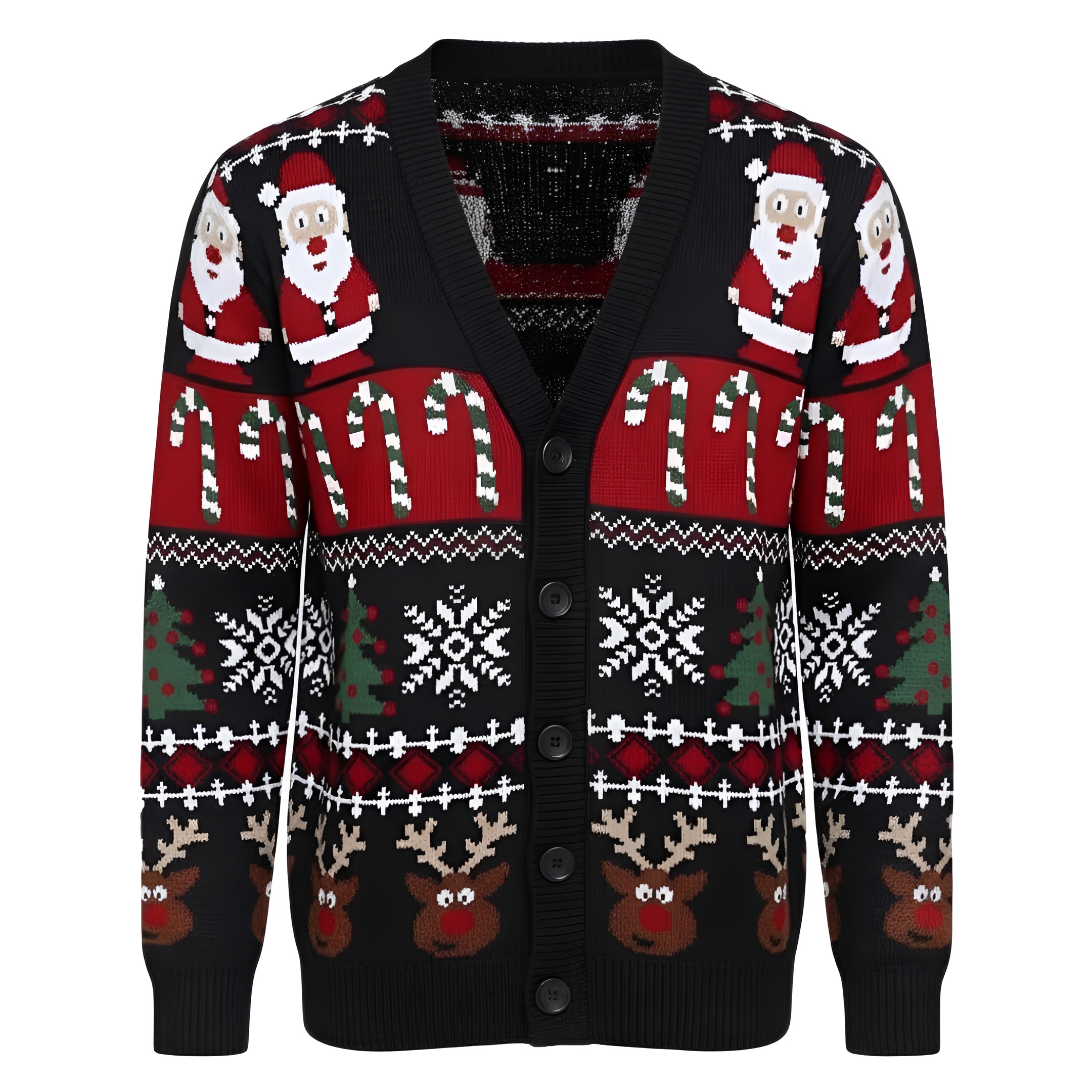 Ugly Christmas Sweater For Men With Rudolph Reindeer Design