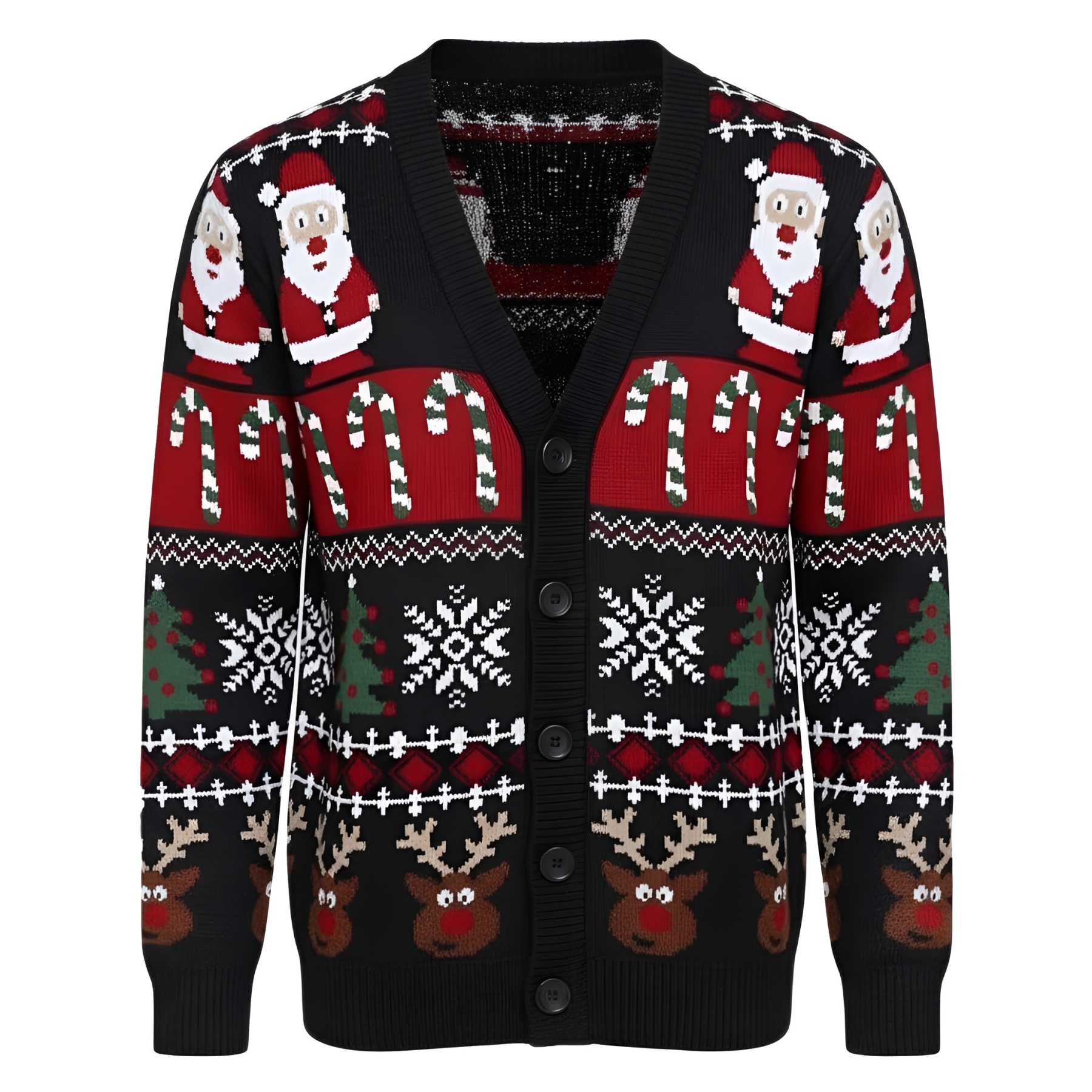 Ugly Christmas Sweater For Men With Rudolph Reindeer Design