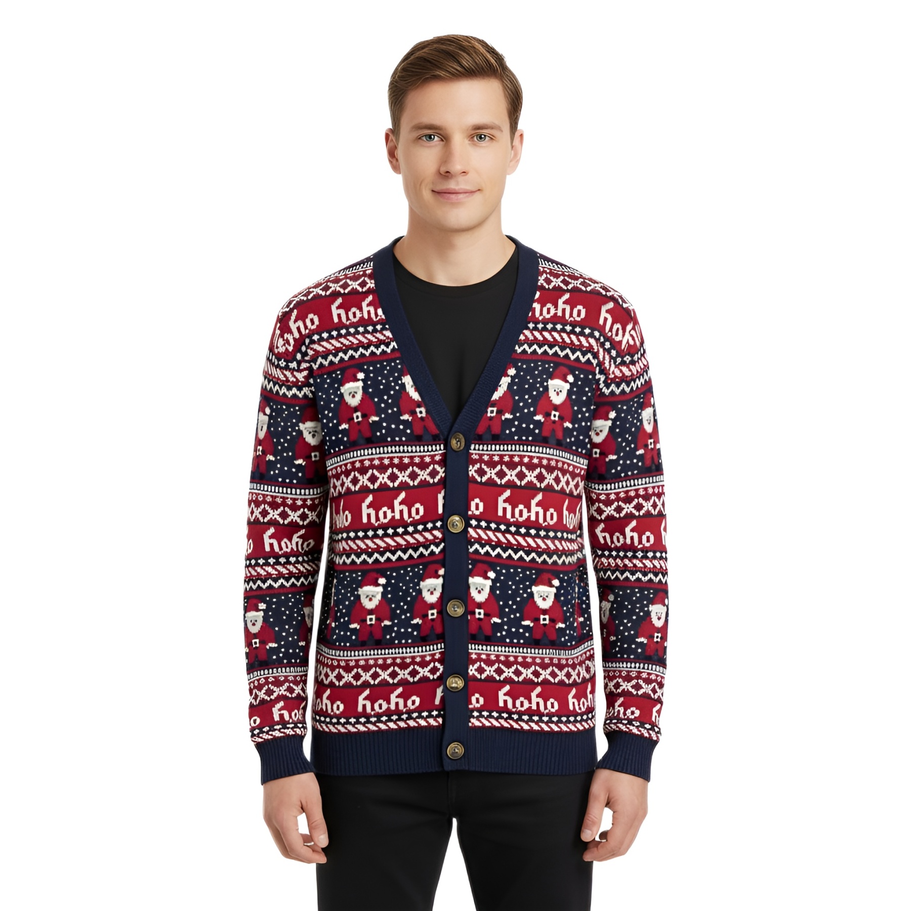 Ugly Christmas Sweater For Men With Rudolph Reindeer Design