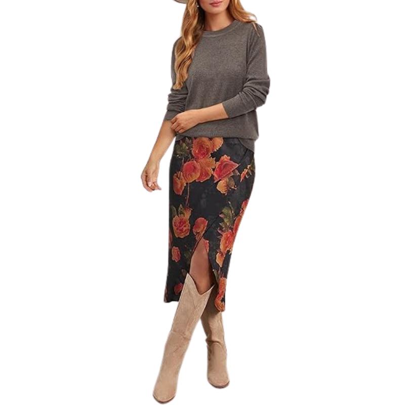 Womens Wool Blend Crew Neck Fall Casual Sweater