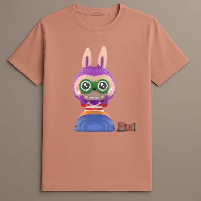 Cartoon Labubu camping style tee

