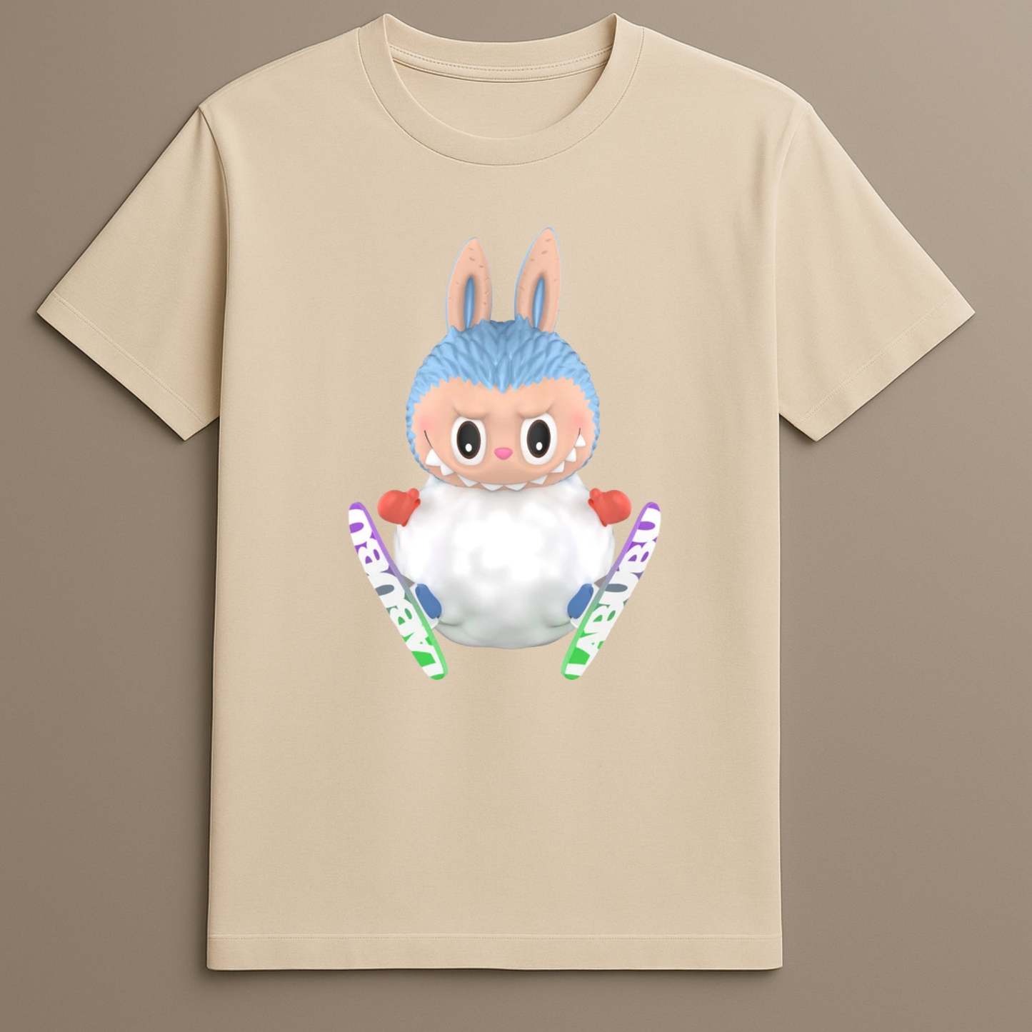 Cute monster skiing t-shirt design

