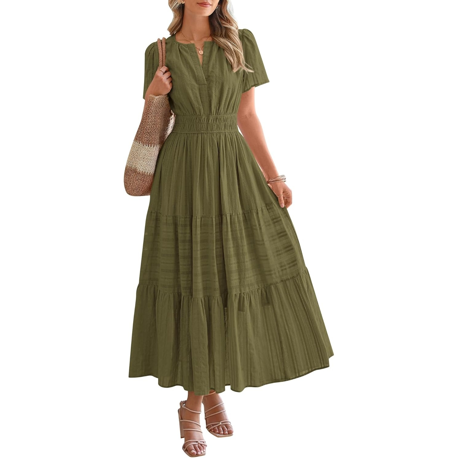 Lightweight Midi Maxi Dress With Pockets