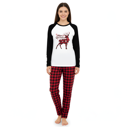 Merry Christmas Reindeer Design Family Matching Pajama Sets