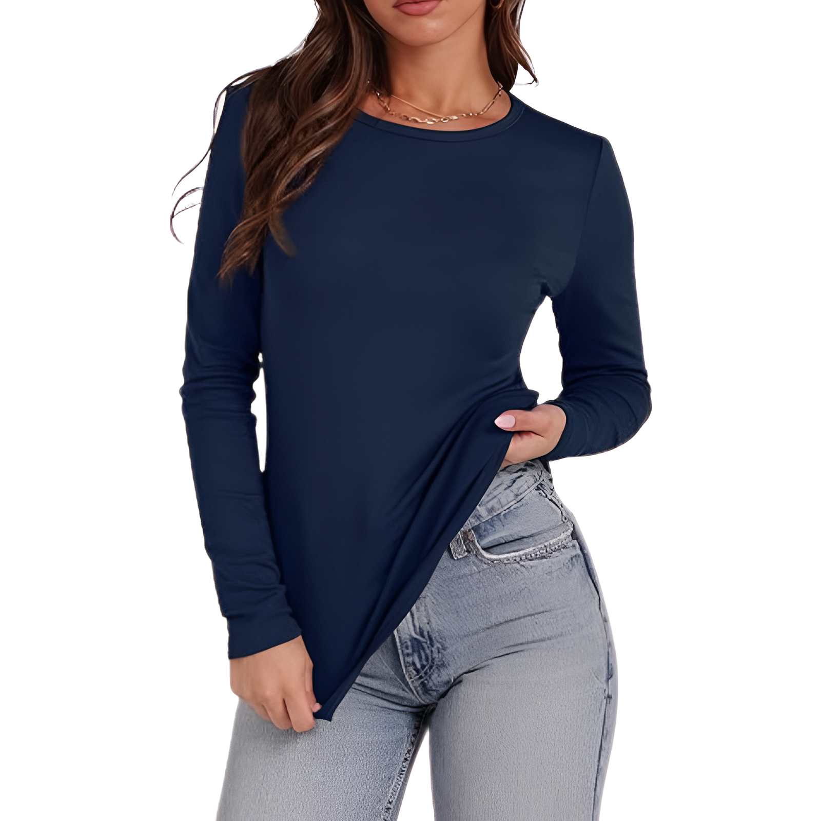 Soft Fleece Lined Long Sleeve Thermal Top For Women