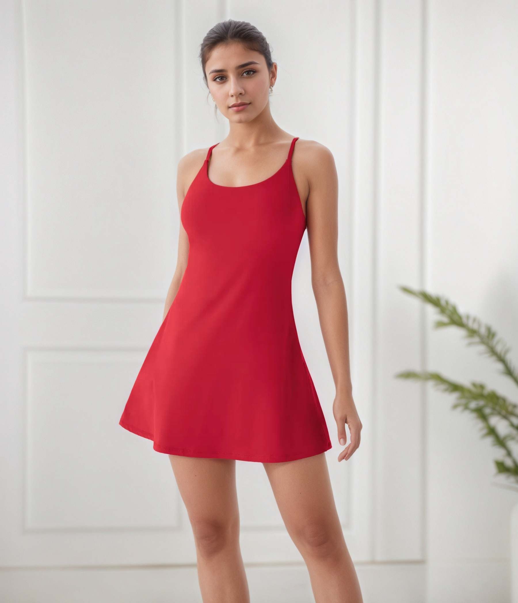 Plush Backless Active Dress Lightweight Style for Motion