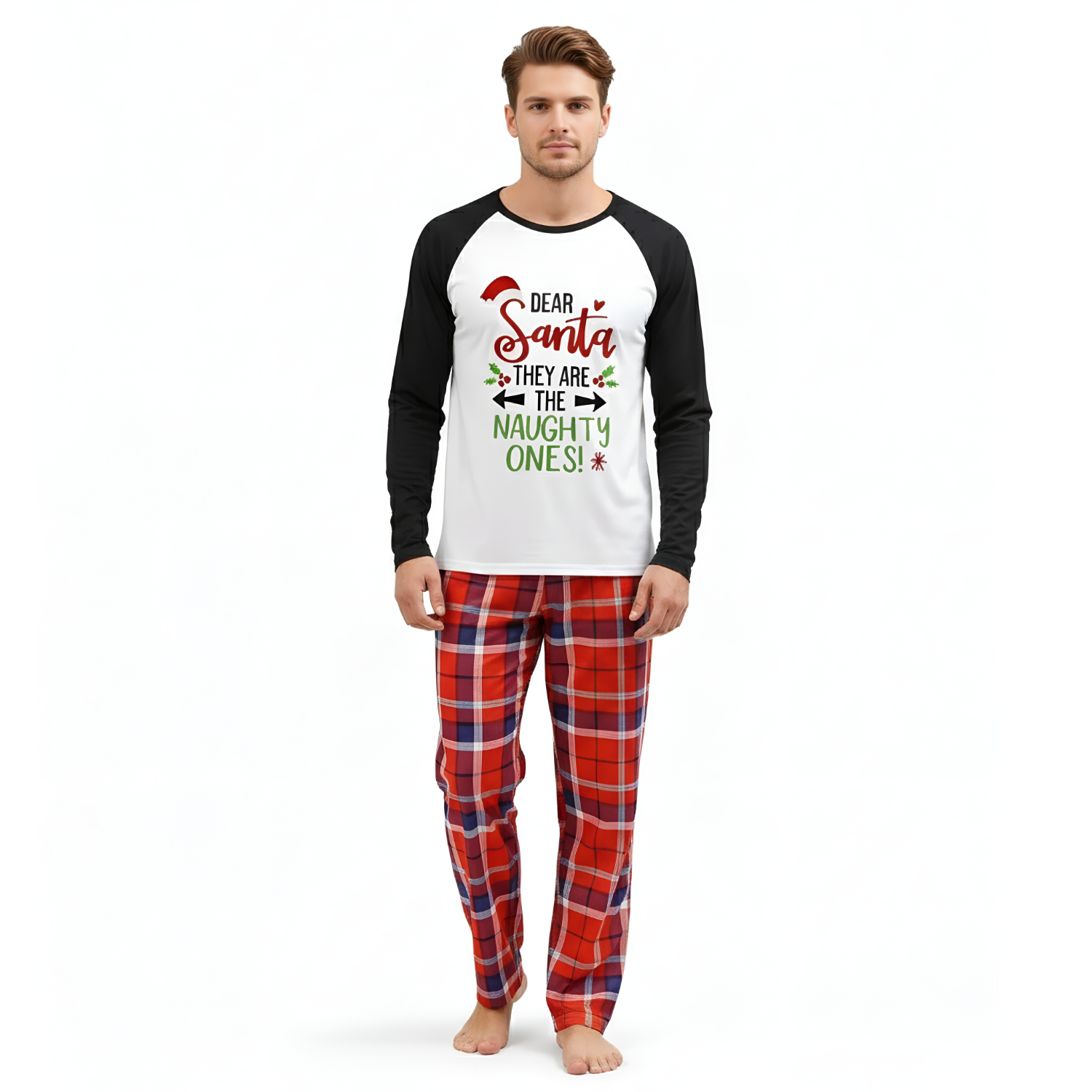 Printed Family Matching Plaid Pajama Set