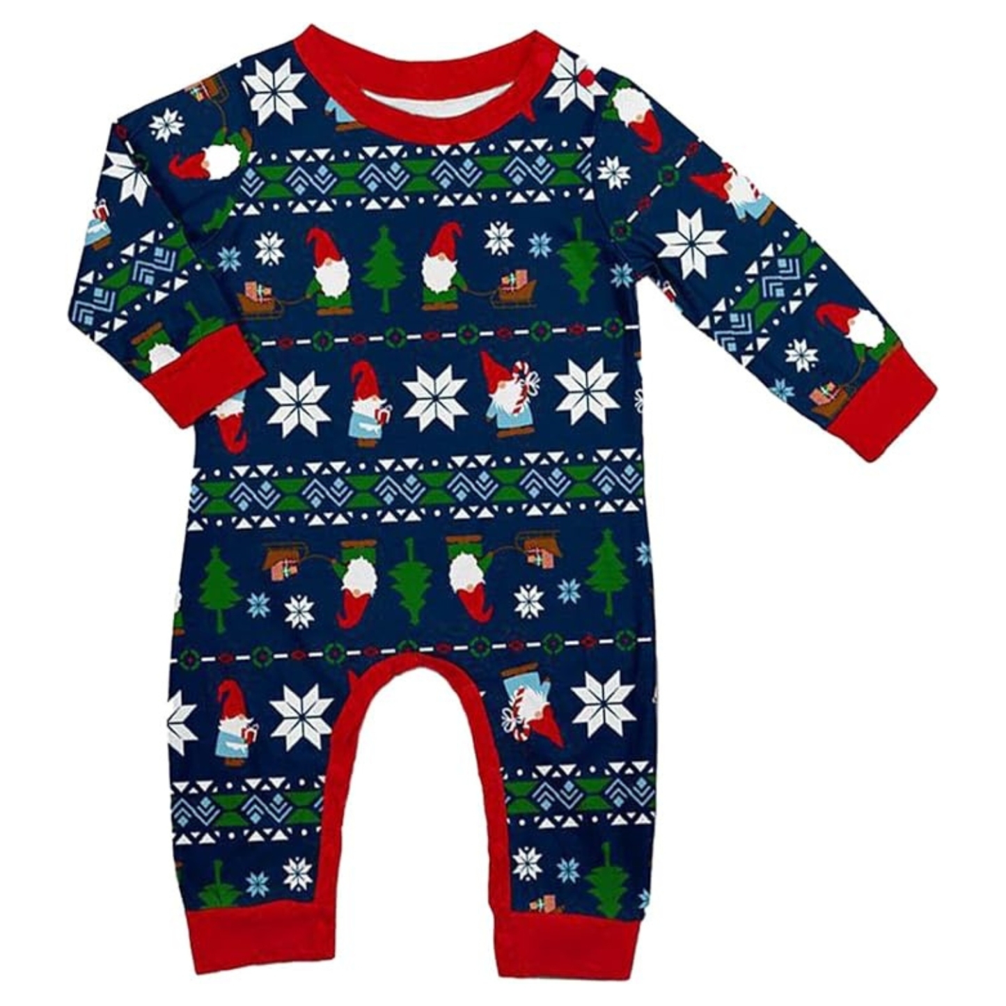 Santa Gnome And Snowflake Pattern Family Matching Christmas Pajama Set