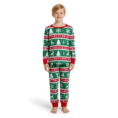 Snowflake Printed Cozy Family Matching Christmas Pajama Set