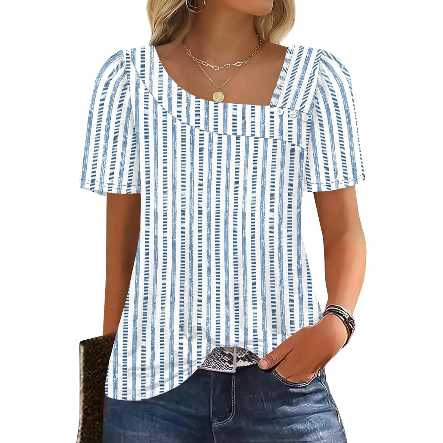 Summer Spring Short Sleeve Shirts For Women
