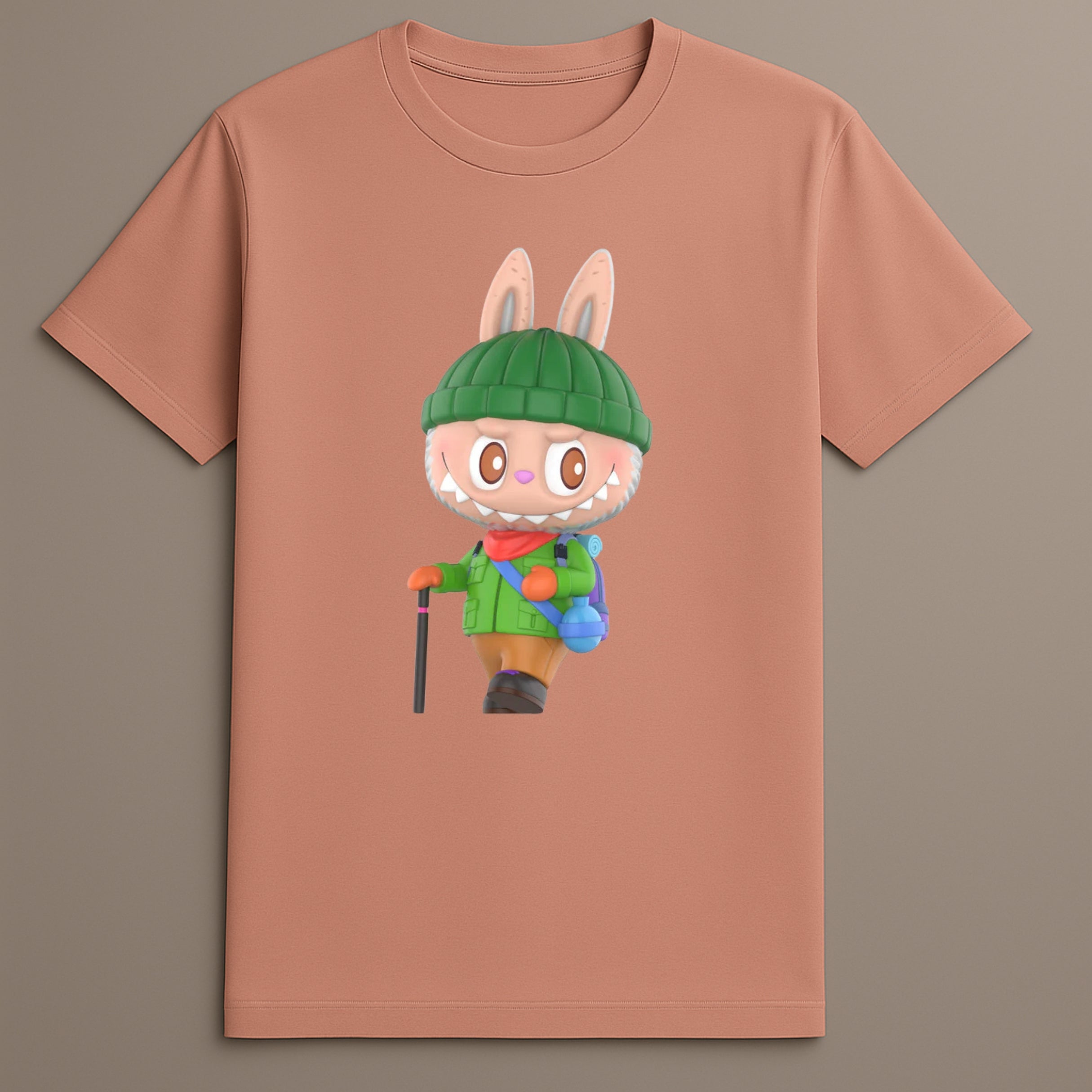 Forest camping Labubu print tees