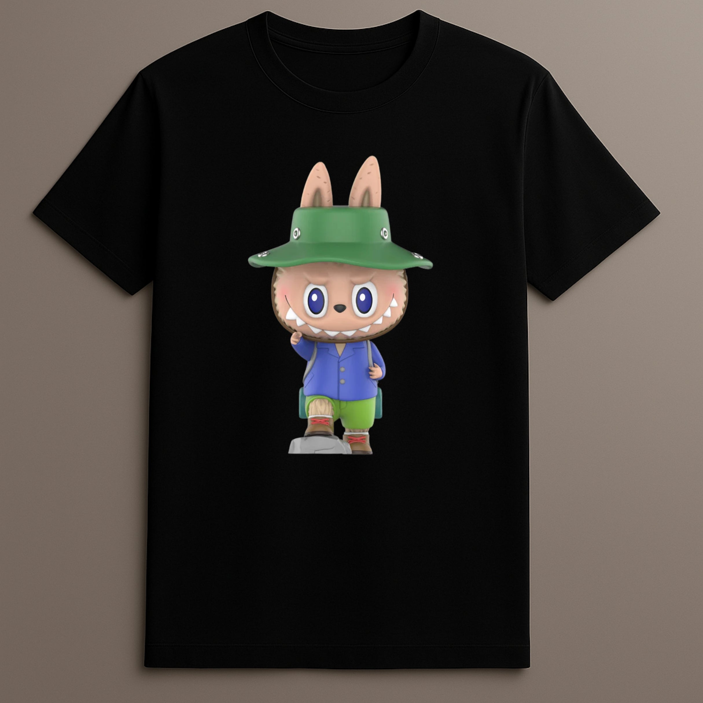 Labubu green hat hiking tee

