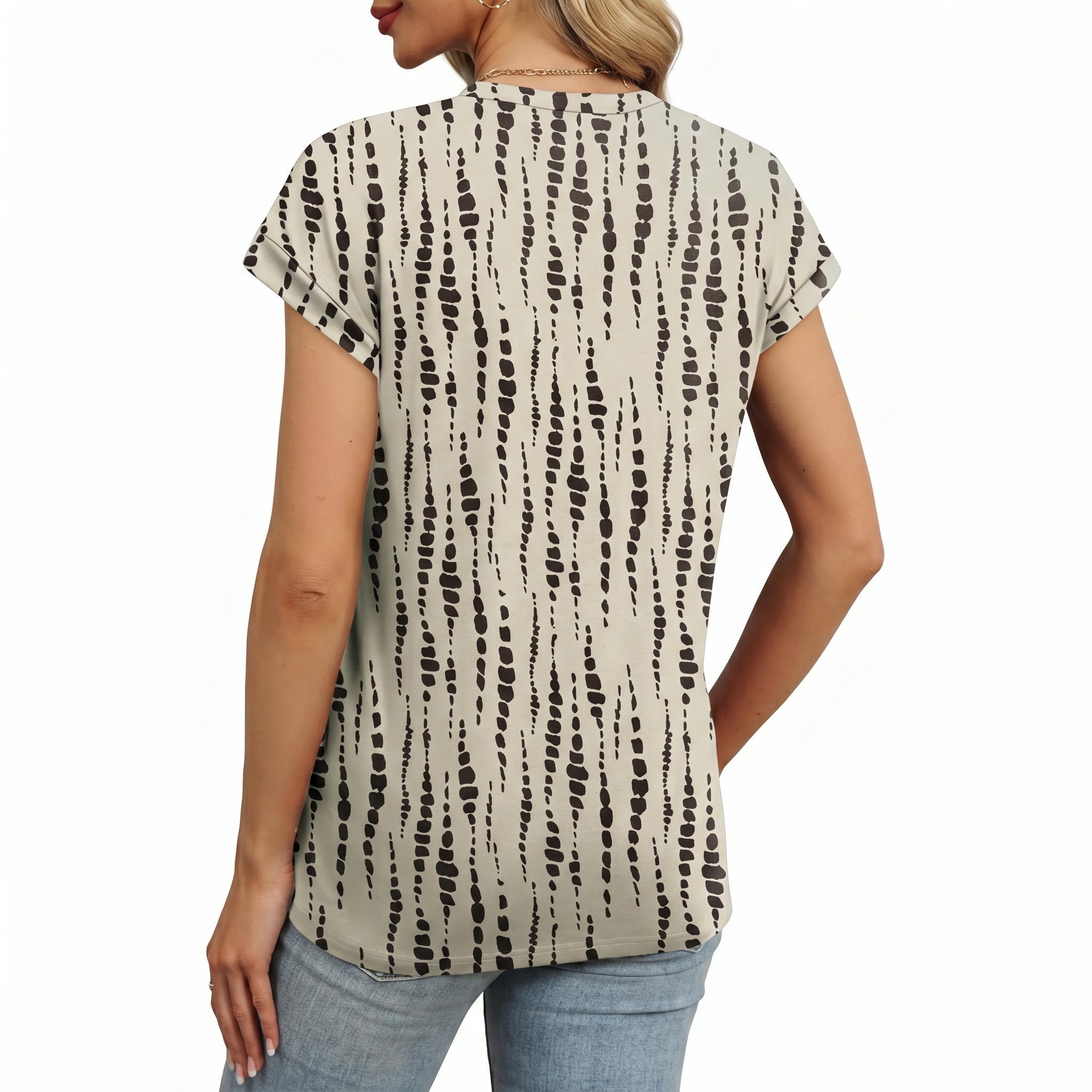 Short Sleeve Shirts Crew Tunic Blouses For Summer 