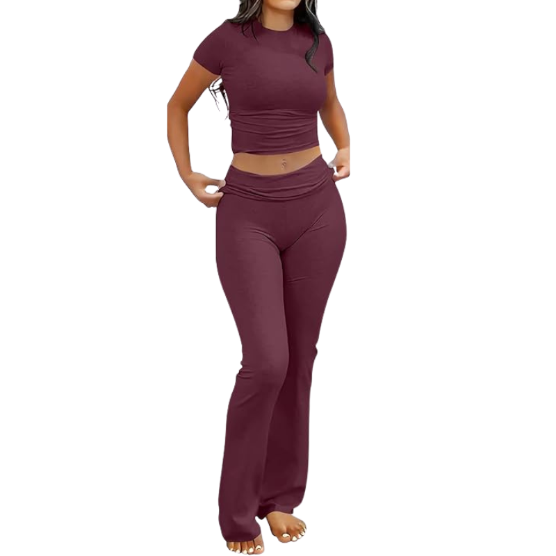 Lounge Sets for Women 2 Piece Foldover Yoga