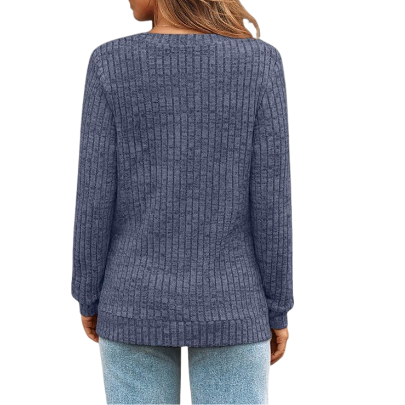 Womens V Neck Long Sleeve Shirt Fall Fashion Tops