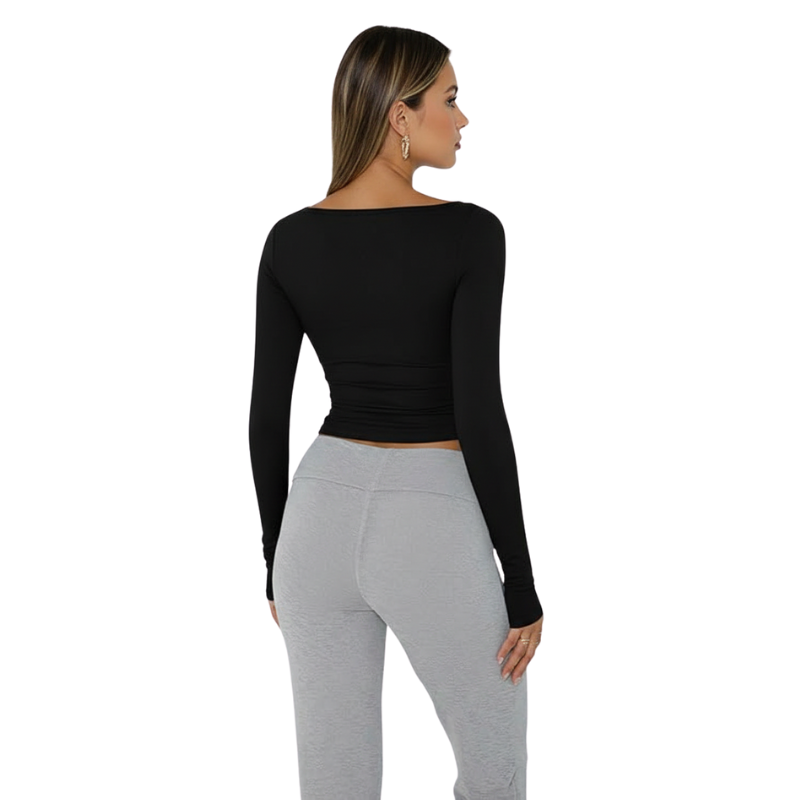 Womens Long Sleeve Shirts Crop Tops Fall Fashion