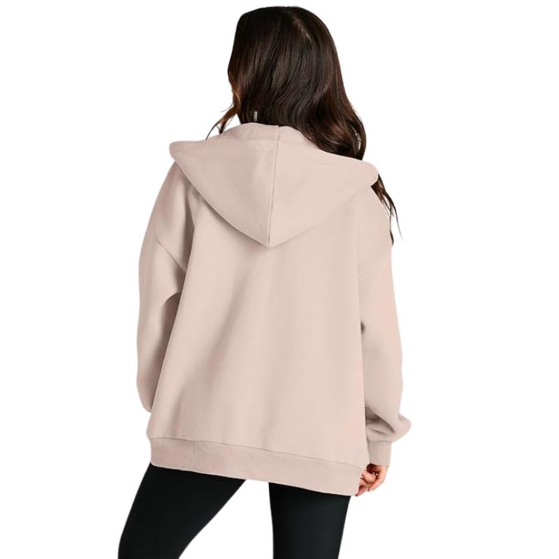 Womens Drawstring Zip Up Cute Hoodies Fall Jacket Oversized 