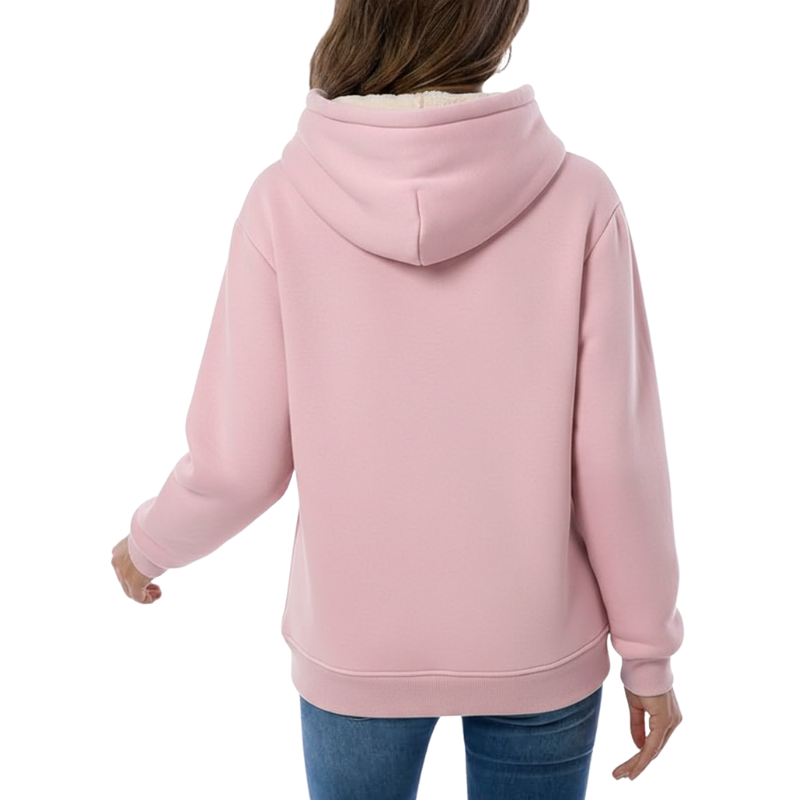 Haellun Womens Casual Winter Warm Fleece Sherpa Lined Pullover Hooded Sweatshirt