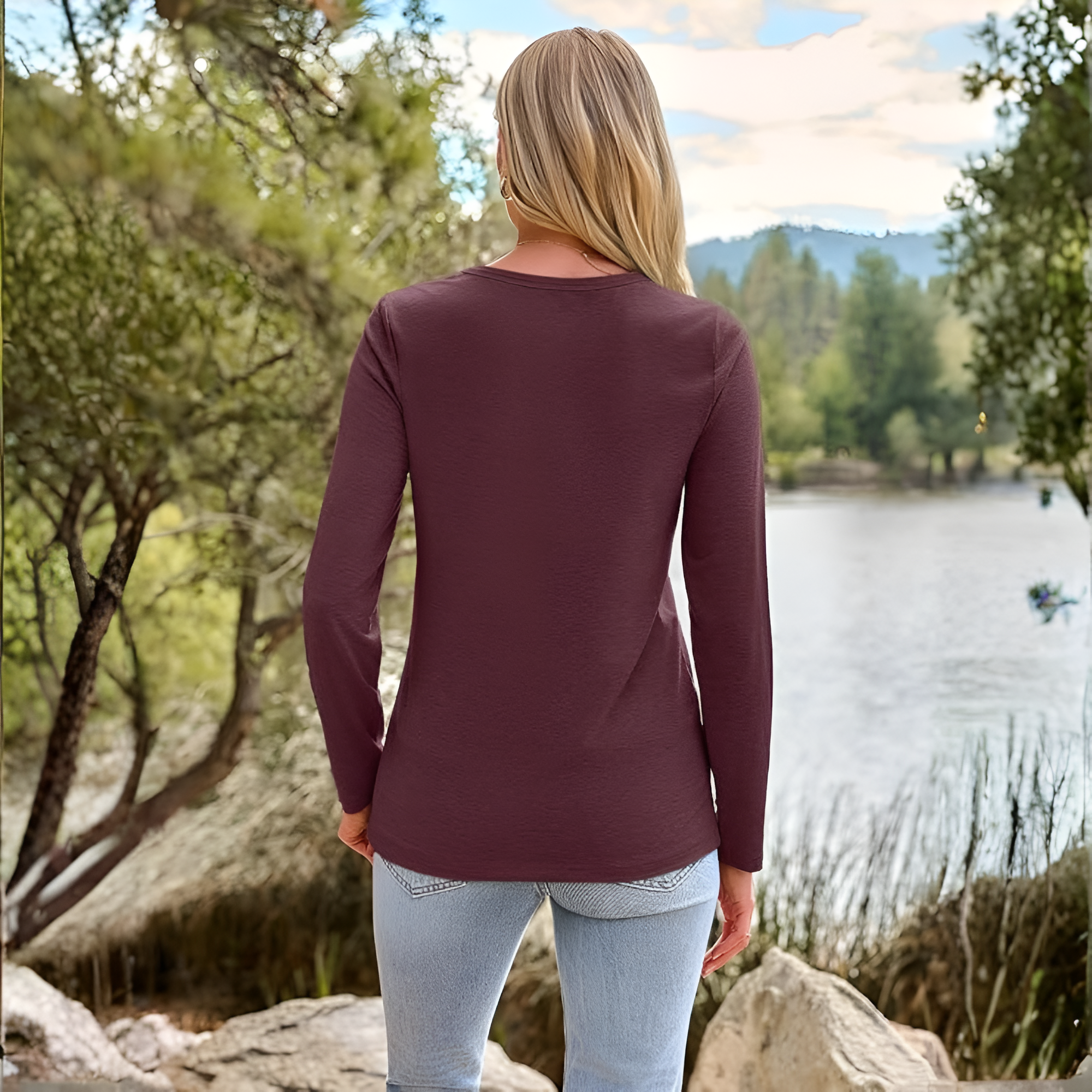 Long Sleeve Casual Top For Women
