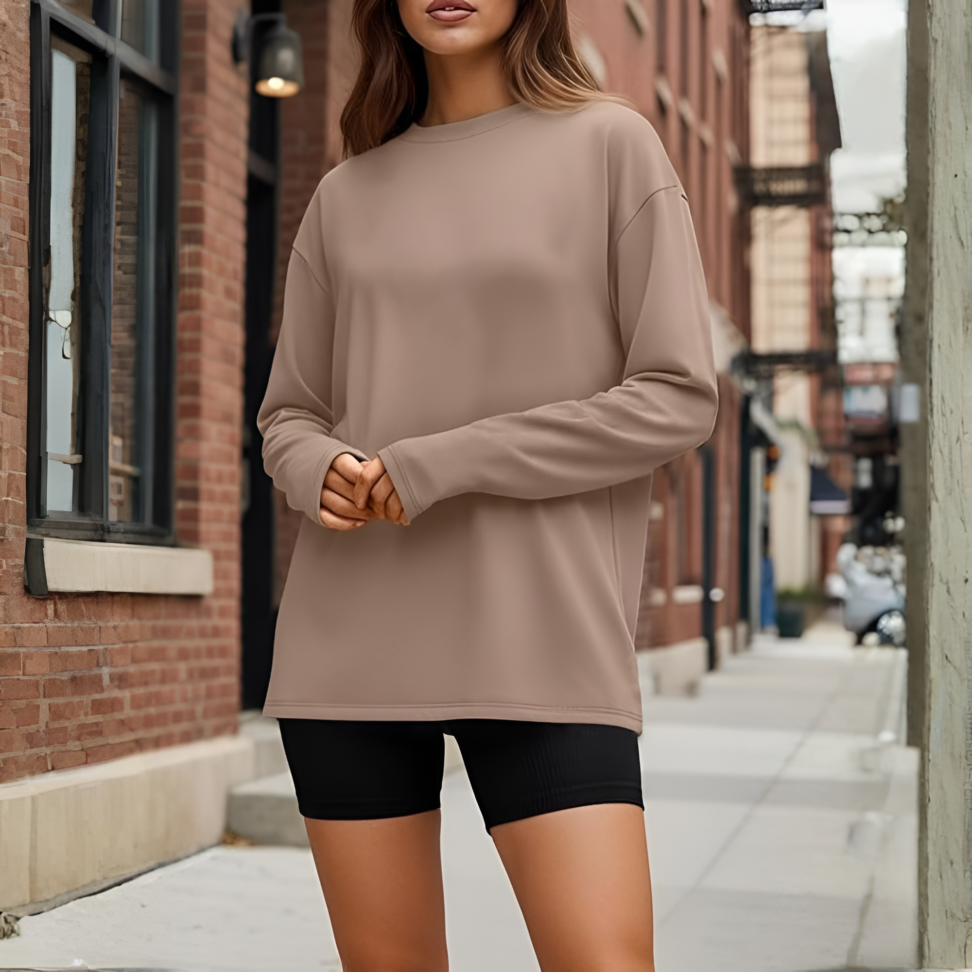 Oversized Long Sleeve Basic T Shirt For Women 