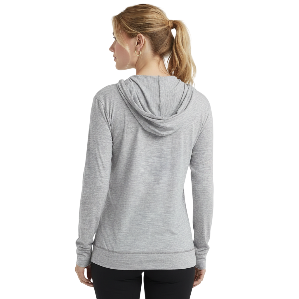 Casual Hoodie With Full Zip And Pockets For Women