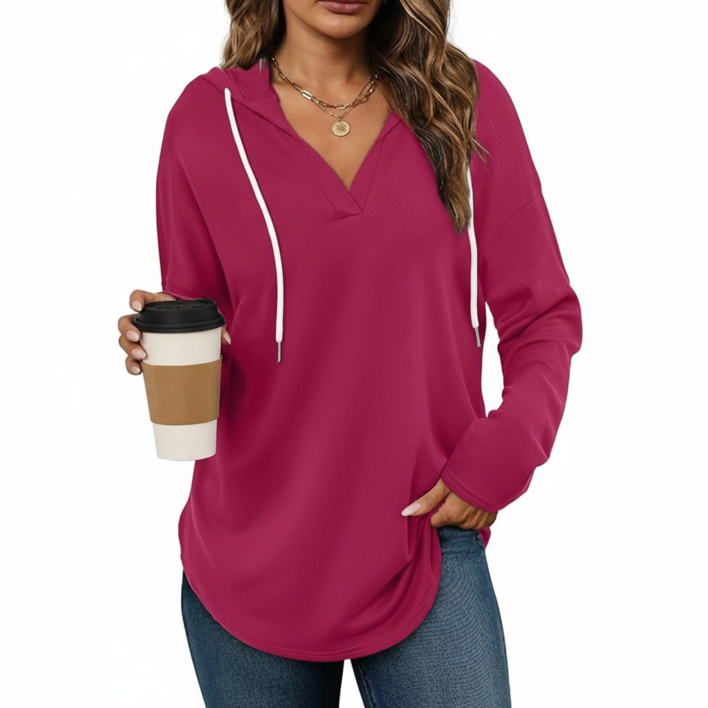 Casual Hoodie Sweatshirt For Women With Long Sleeves