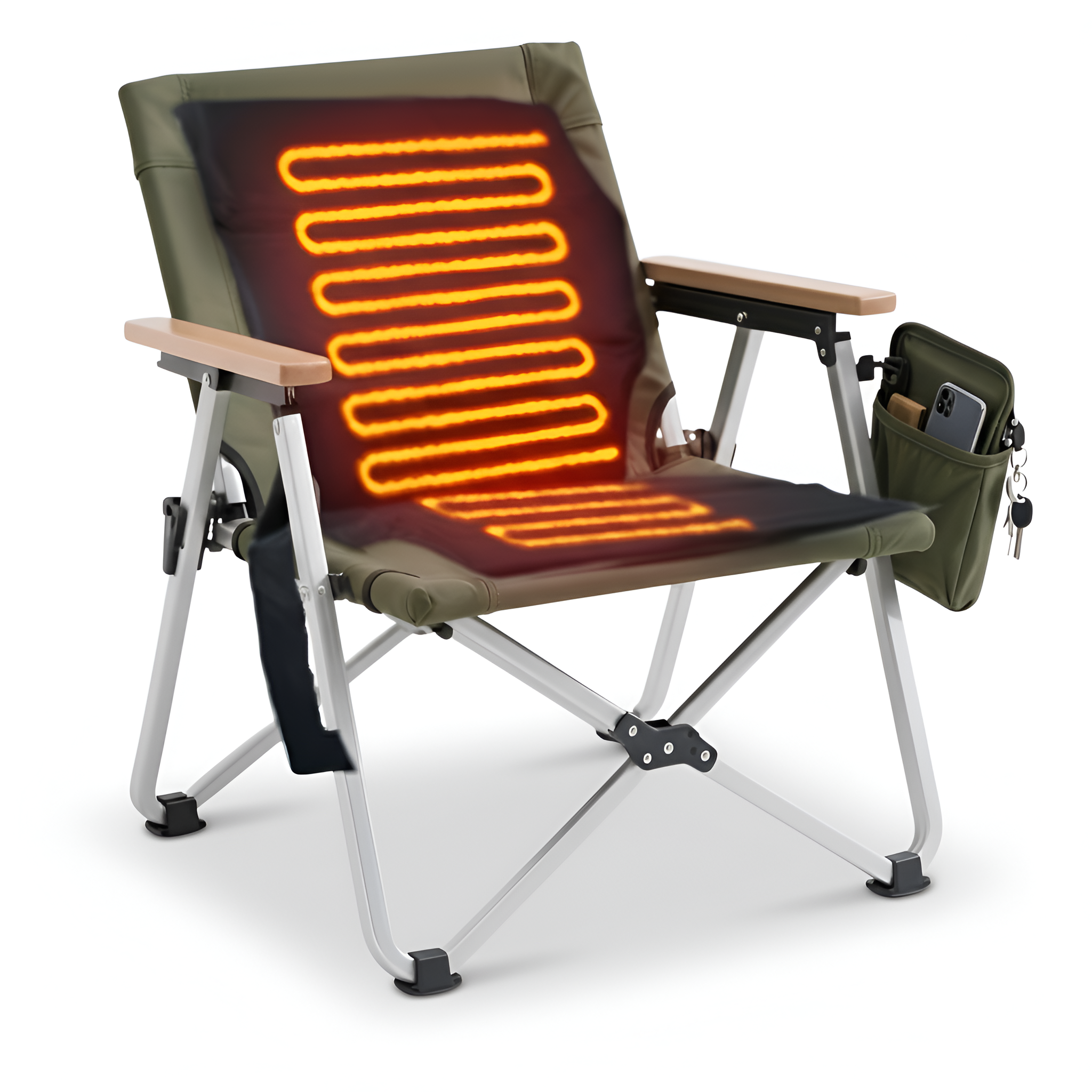USB Heated Portable Seat Cushion With Folding Backrest