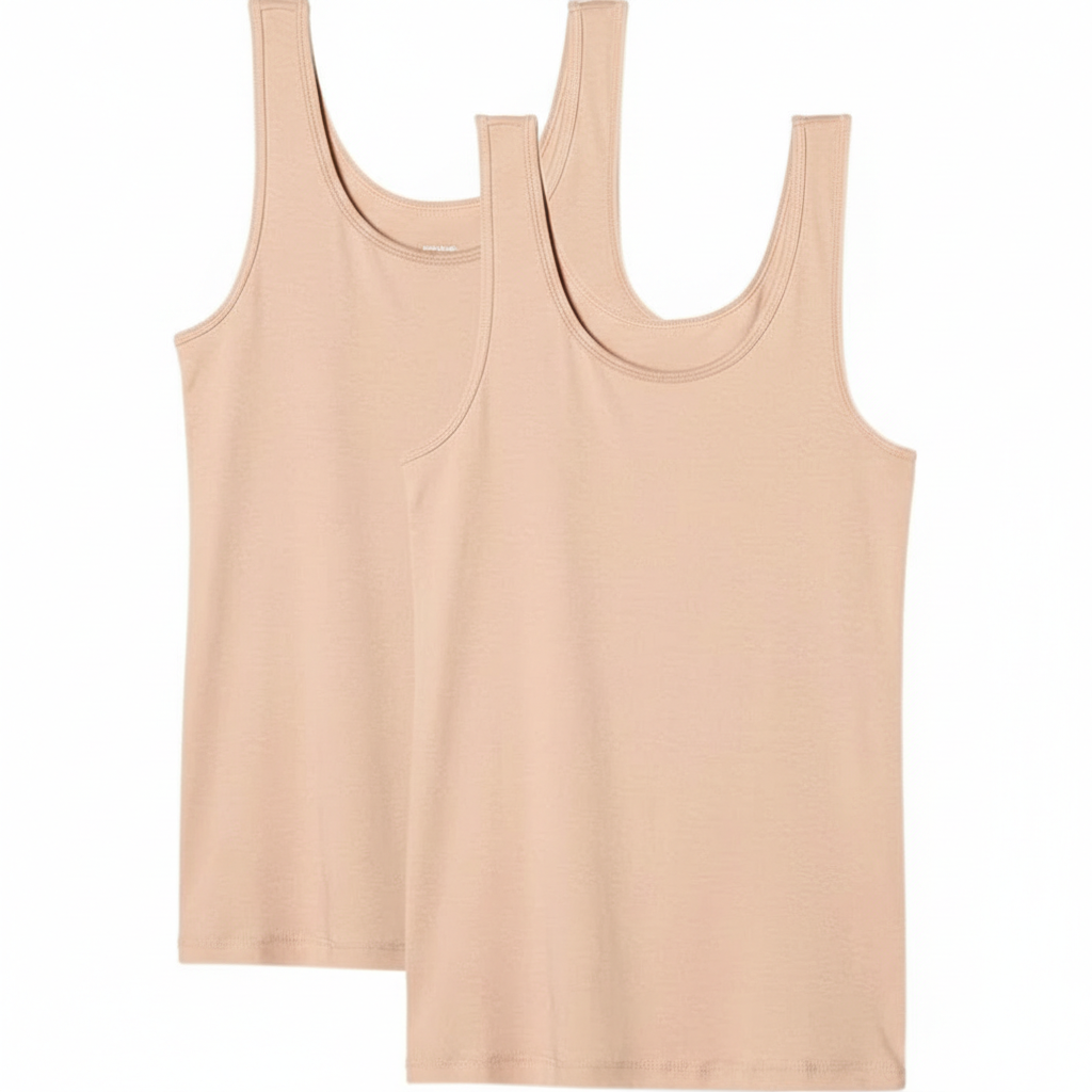 Pack Of 2 Slim Fit Sleeveless Tank Top For Women