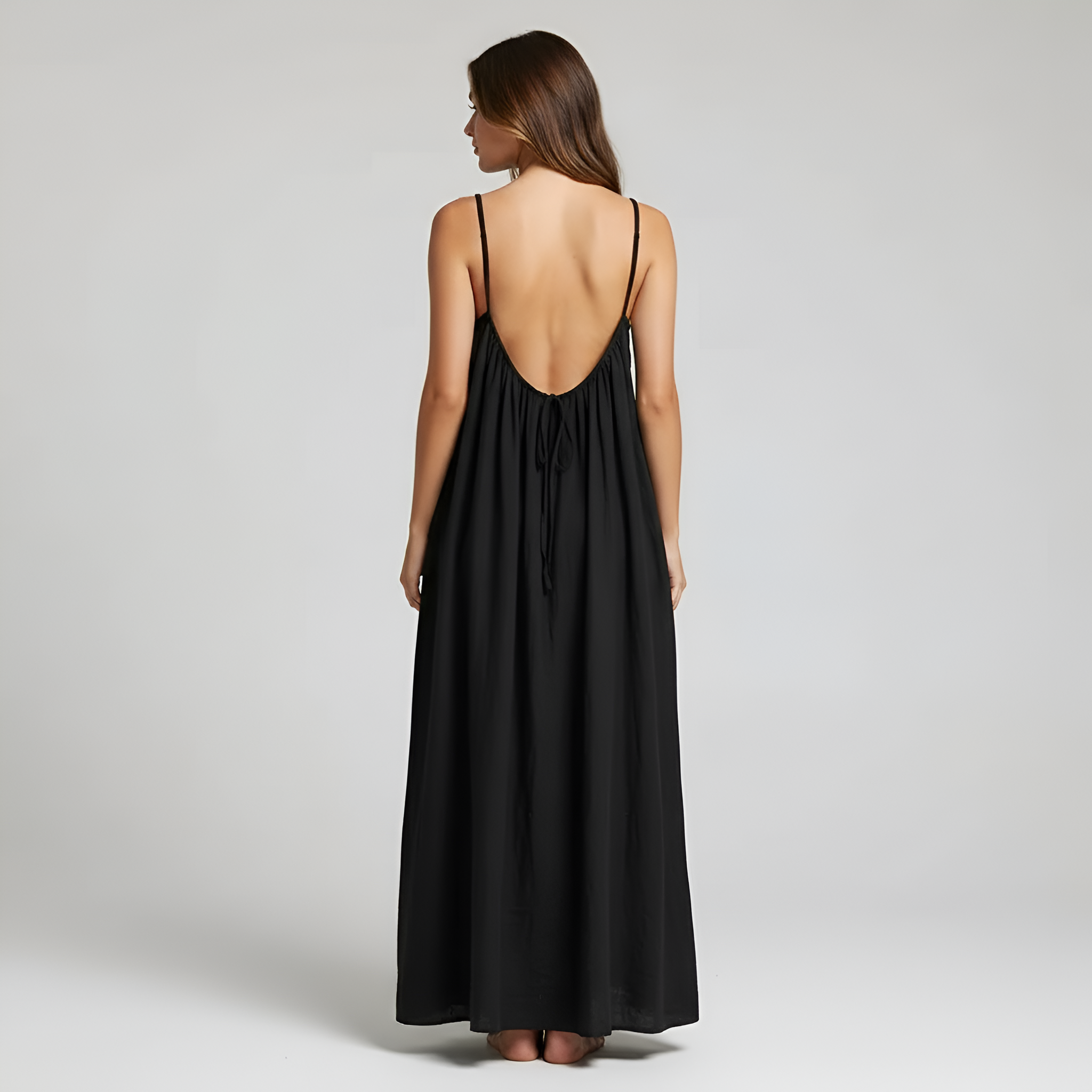 Backless Cami Maxi Dress With Adjustable Straps And Sleeveless Fit For Women