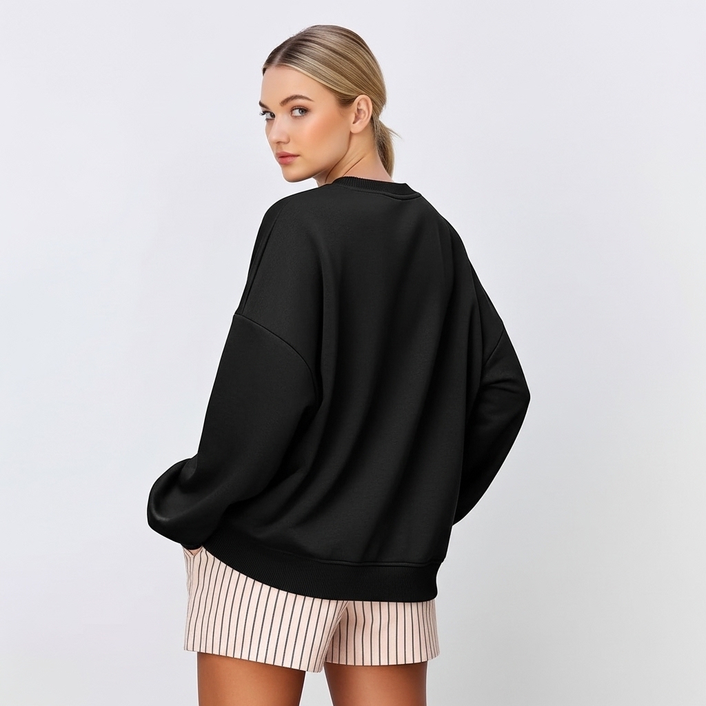 Women Oversized Striped Crewneck Sweatshirt Long Sleeve