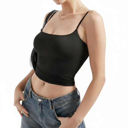 Double Lined Tank Top With Adjustable Straps For Women