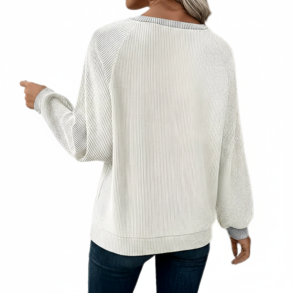 Long Sleeve Shirts With Patchwork Button Detail For Women