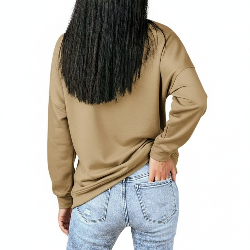 Casual Loose Fit Soft Pullover For Women